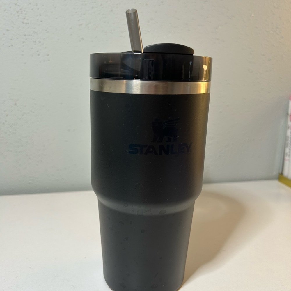 Stanley Matte Black Travel Mug with Straw